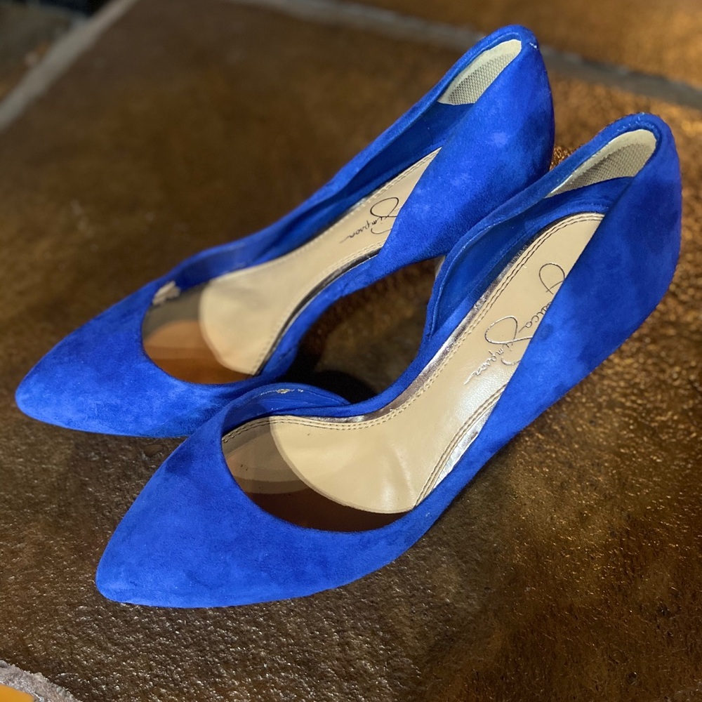 Jessica Simpson Blue Suede Heels